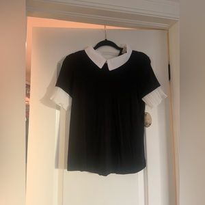 Black Blouse With White Trimming